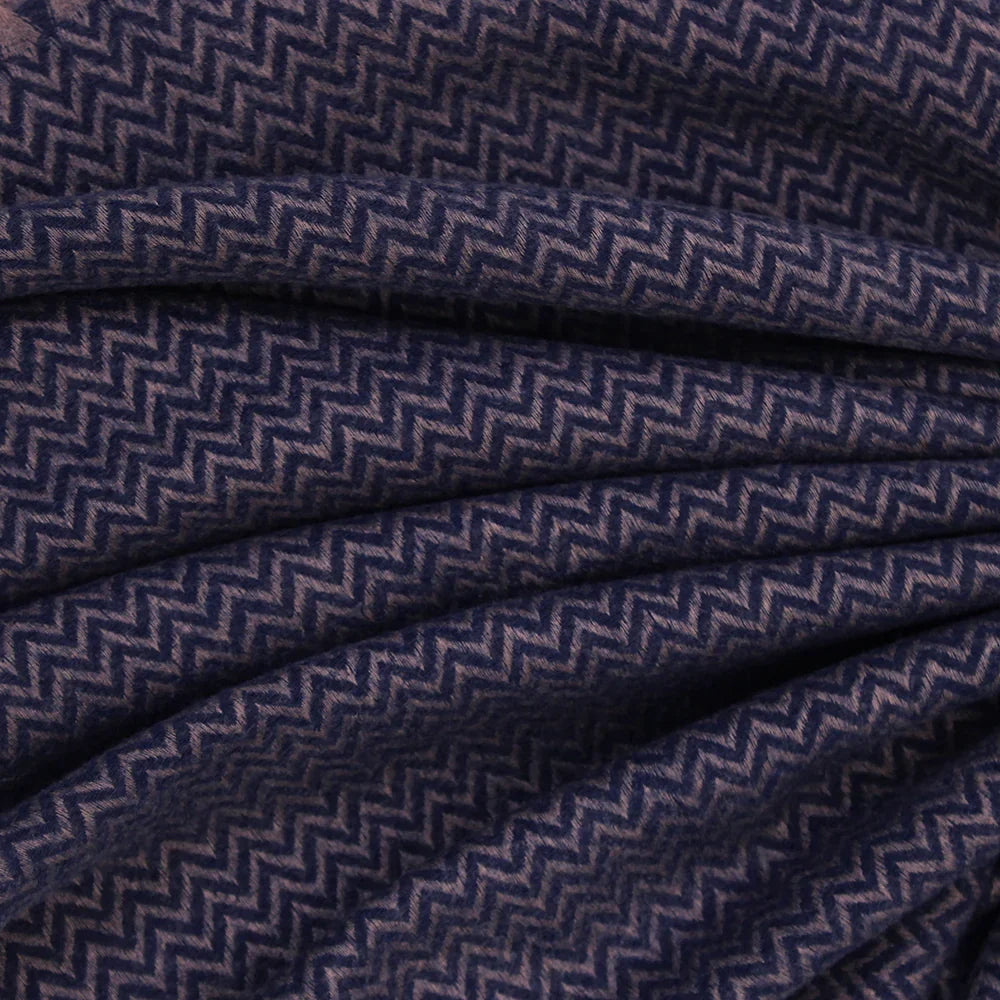 ZigZag Cashmere Hijab - Navy Blue