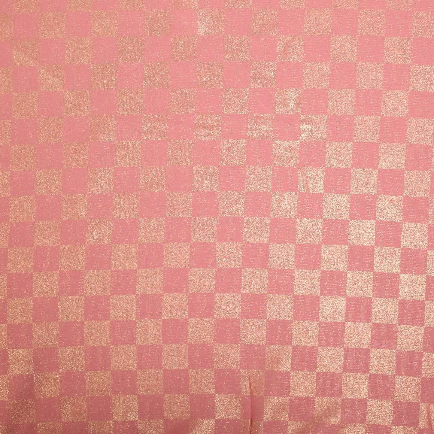 Chiffon Check Foil-Light Pink