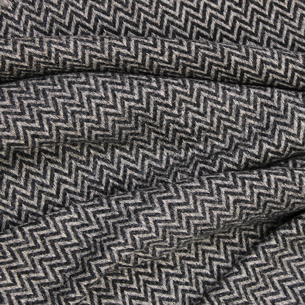 ZigZag Cashmere Hijab - Black- Fawn
