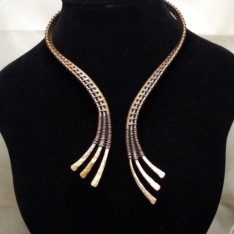 Necklace Wire wrapped oxidized