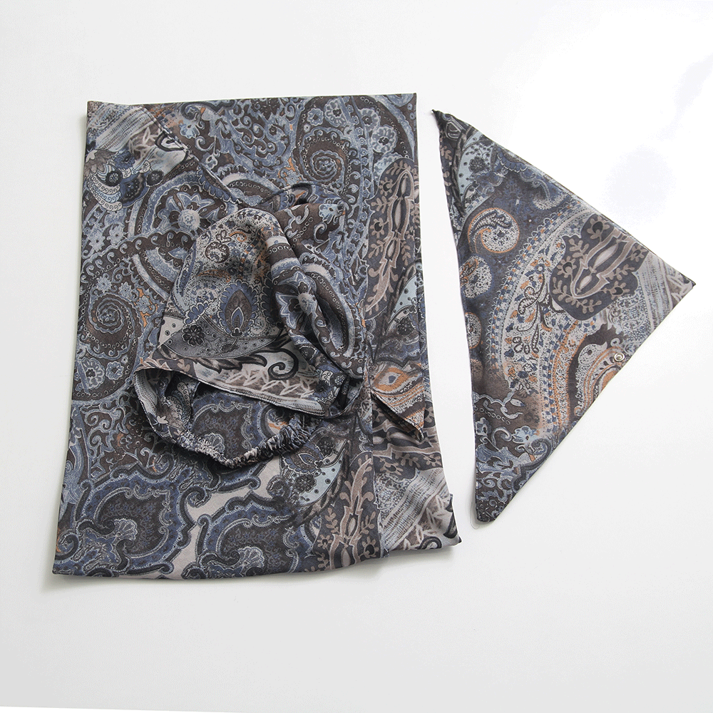 Georgette Paisley Misri Hijab
