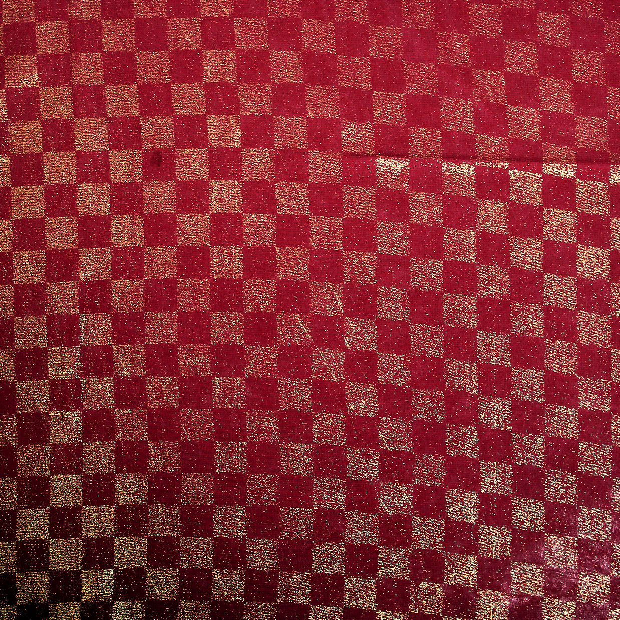 Chiffon Check Foil-Maroon