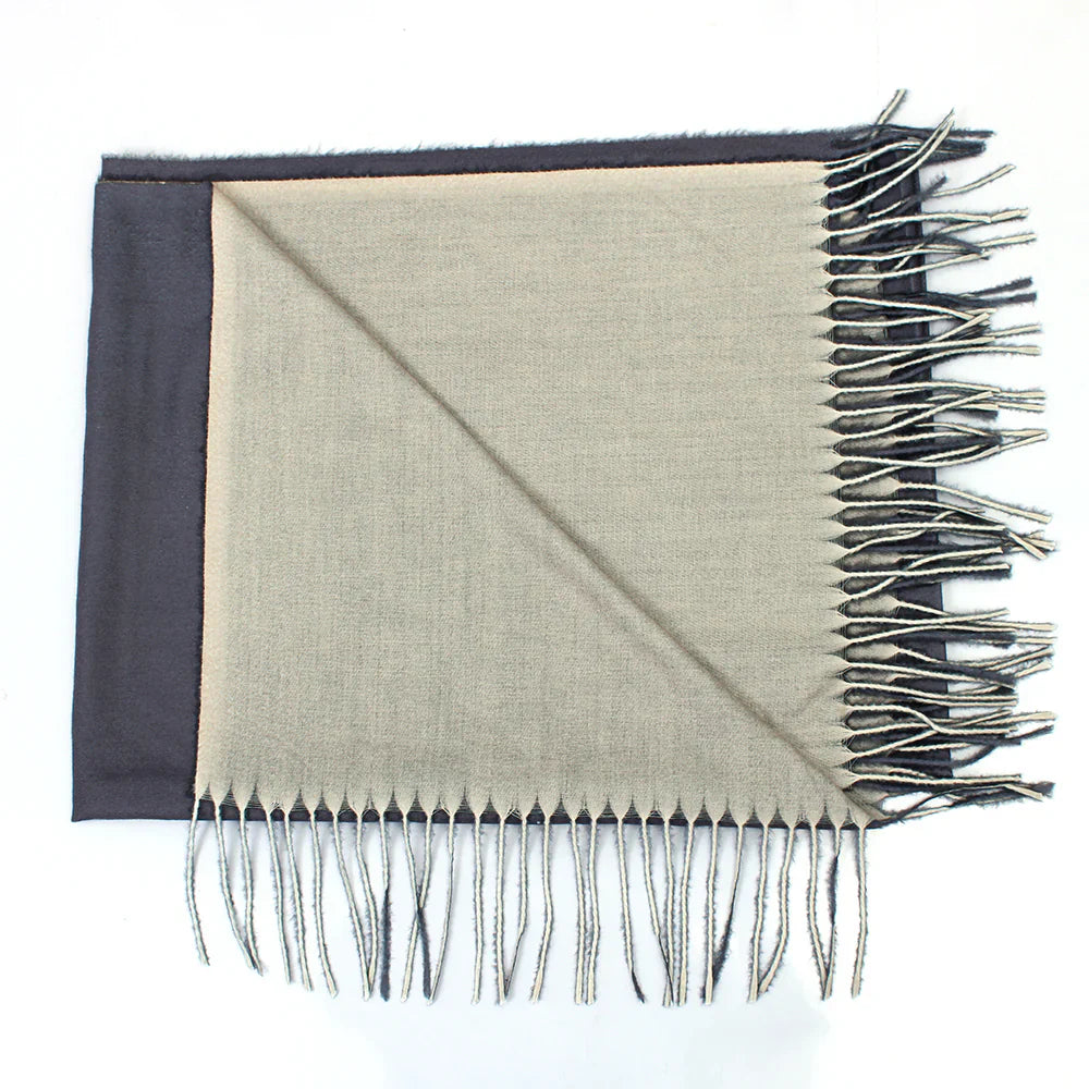 Dual Cashmere Hijab - Grey - hazel