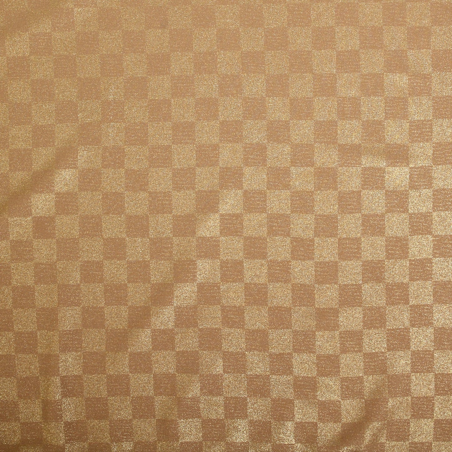 Chiffon Check Foil-Camel