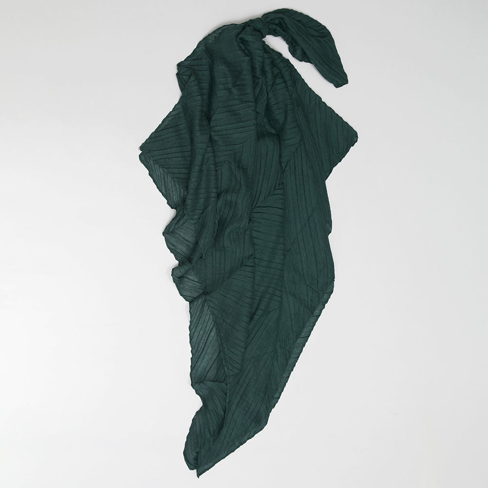 Crinkle Lawn Hijab - Dark Green
