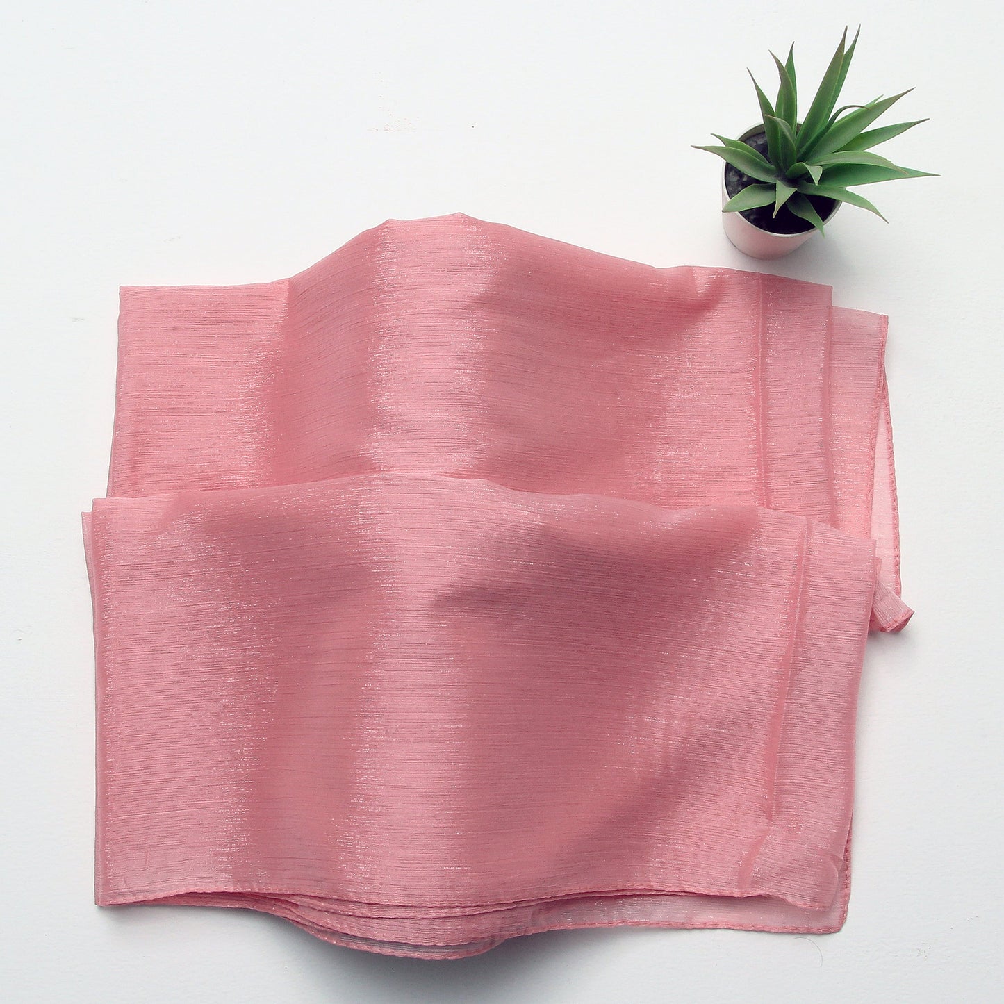 Metallic Chiffon-Baby Pink