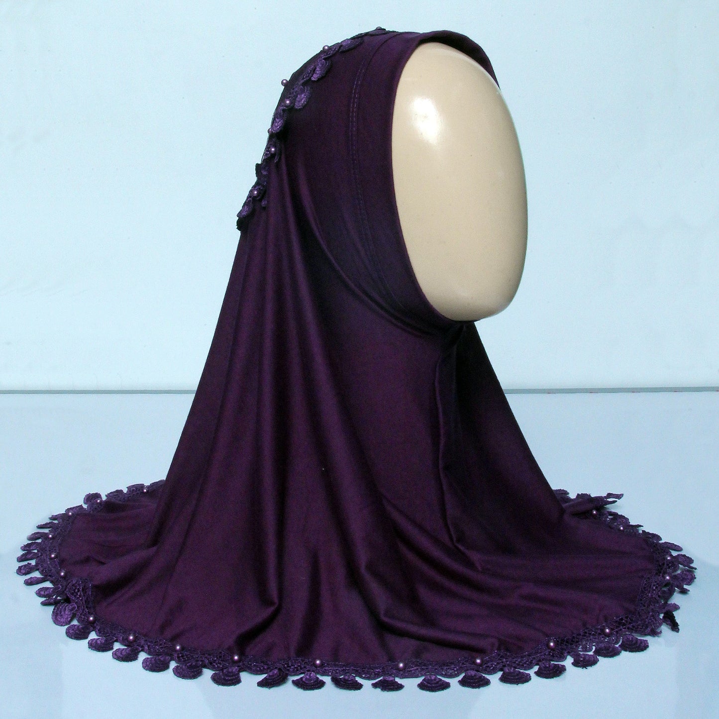 Kids Makhna Lace Hijab - Purple