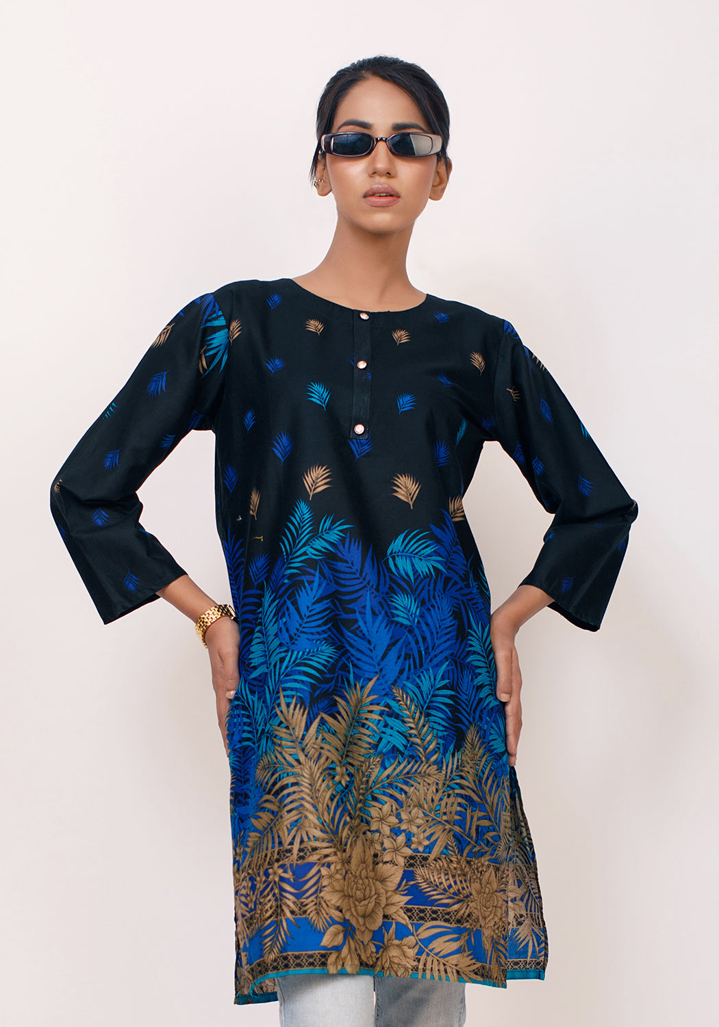 Arzoo Sea Green Blue Lawn Kurti