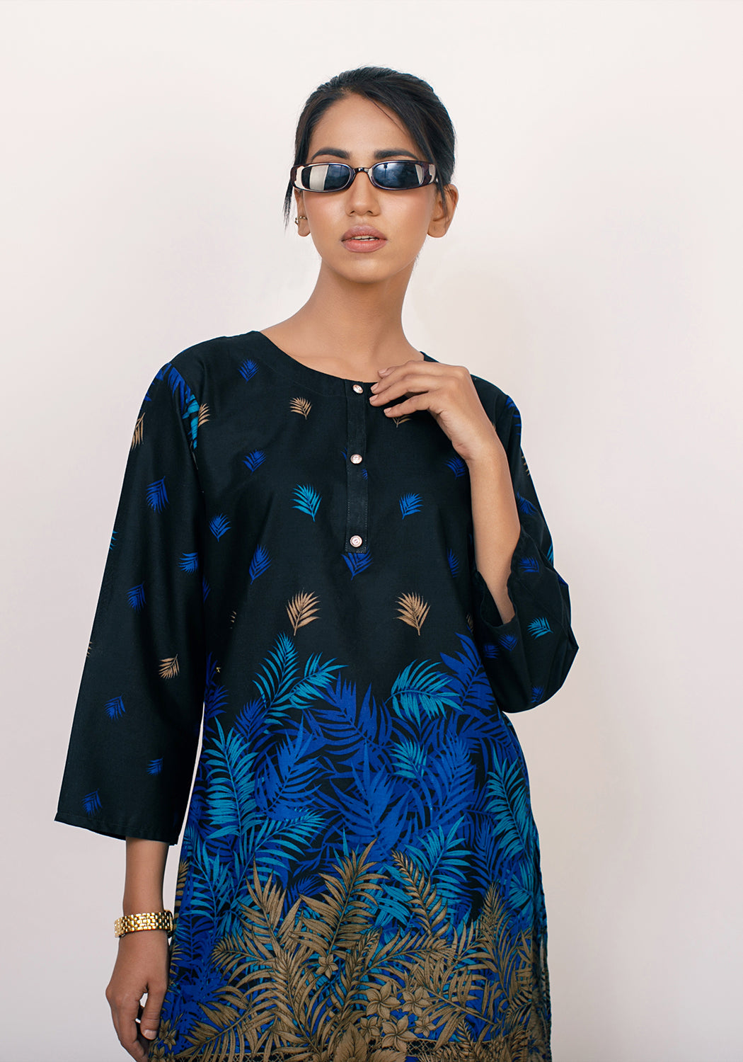 Arzoo Sea Green Blue Lawn Kurti