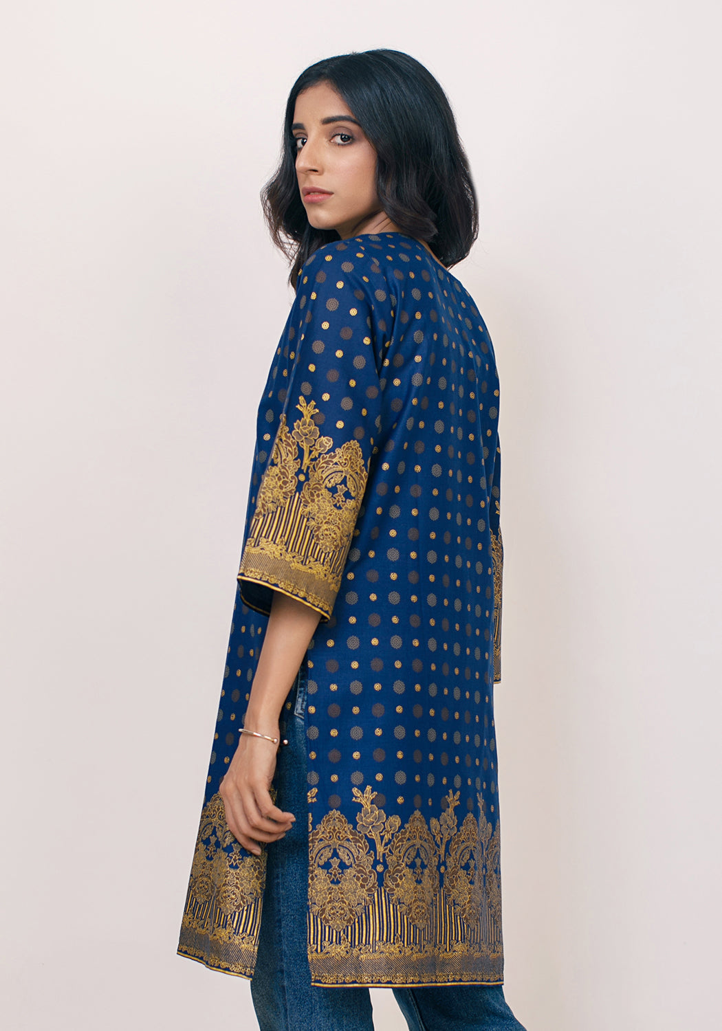 Arzoo Navy Blue Lawn Kurti