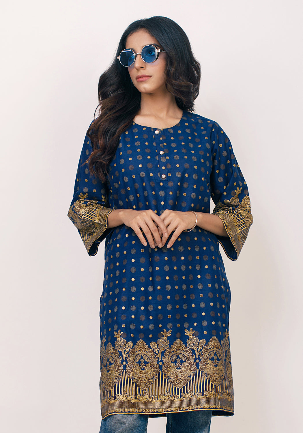 Arzoo Navy Blue Lawn Kurti