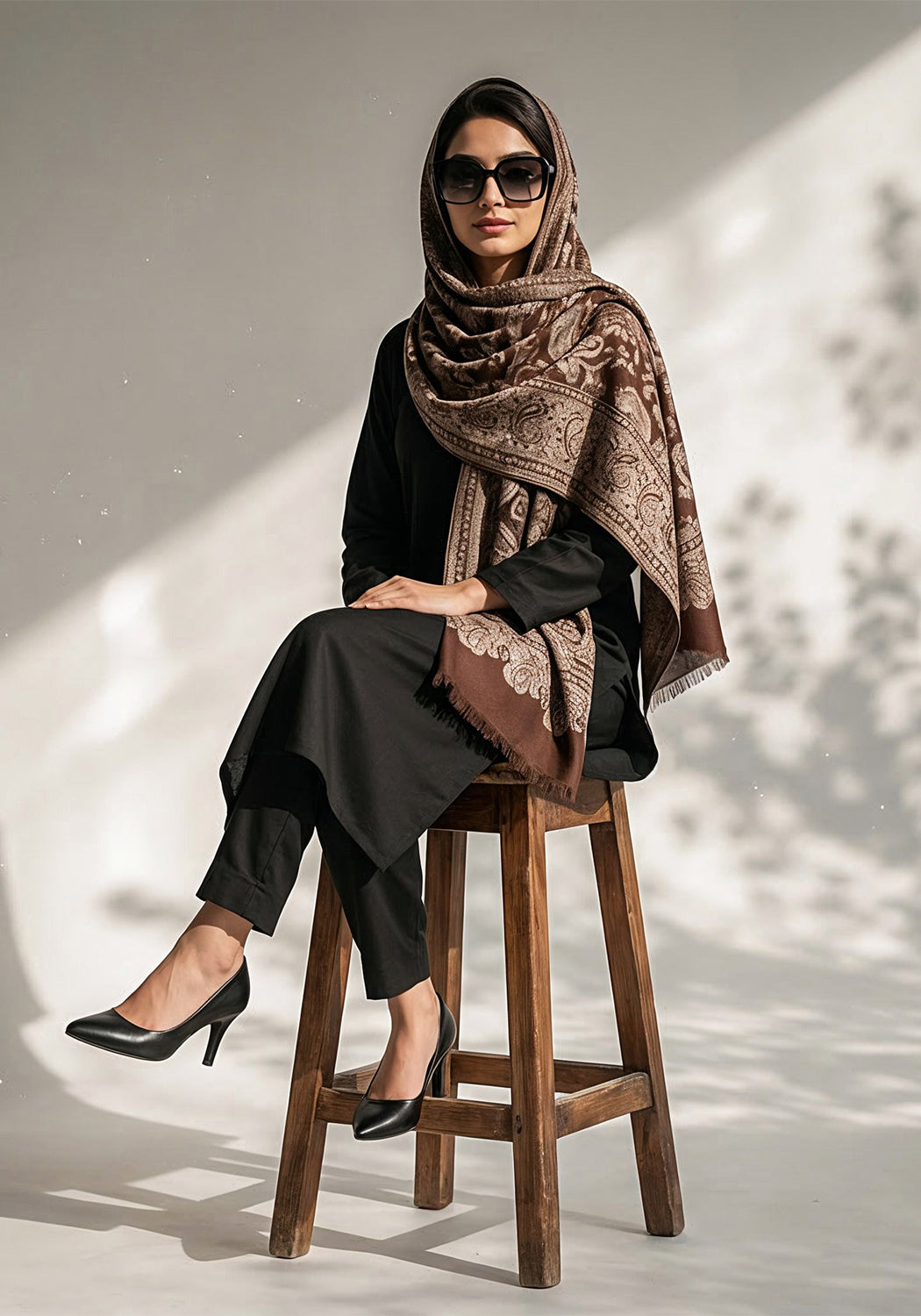 Kani handwoven Hijab - Brown