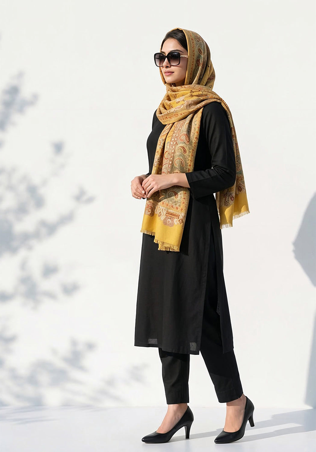 Kani handwoven Hijab - Yellow
