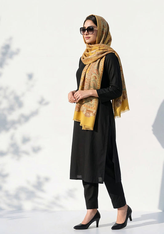 Kani handwoven Hijab - Yellow