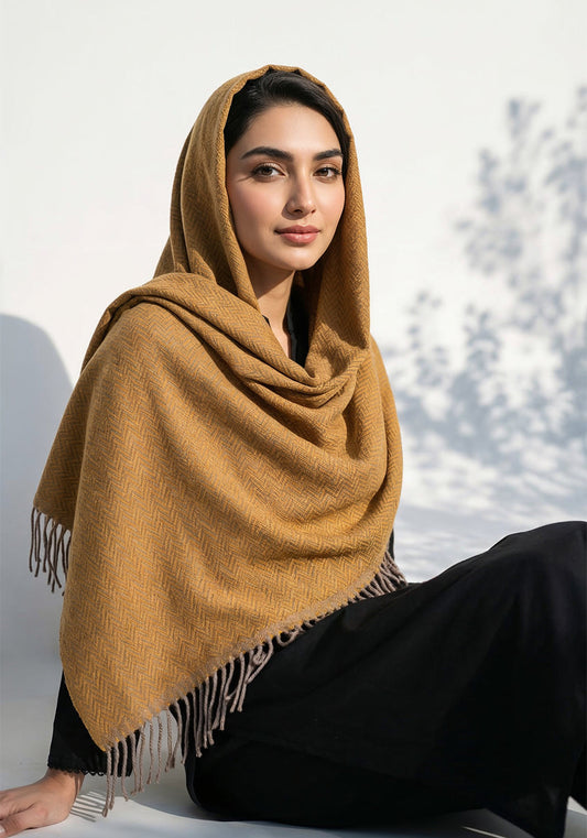 ZigZag Cashmere Hijab - Yellow