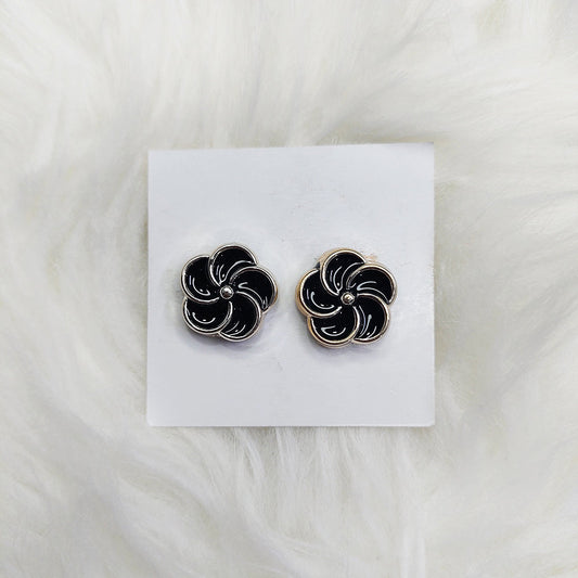 Antique Black Flower Magnet Pins
