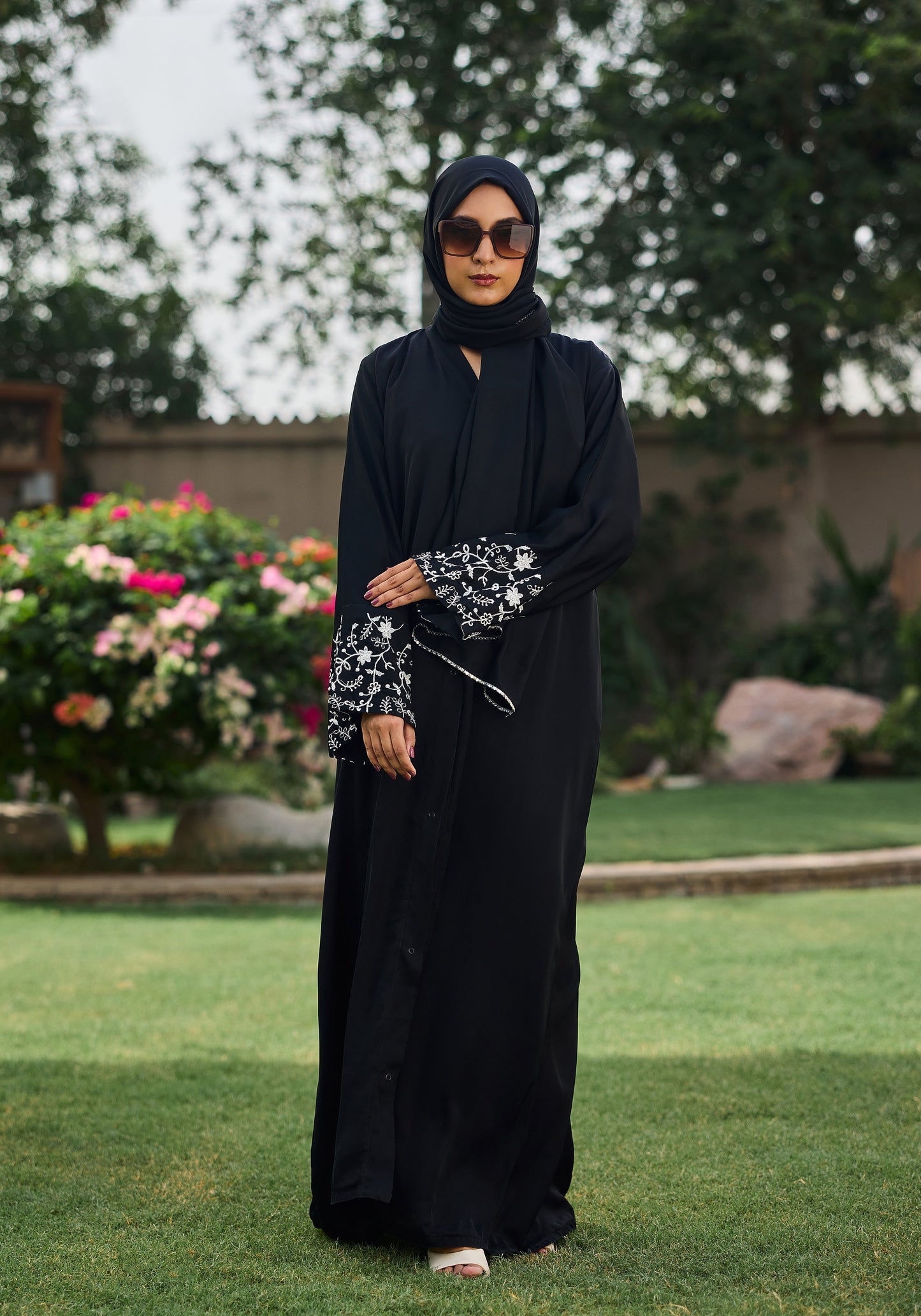 Black Sleeves Embroidery Abaya | The Classic Edits