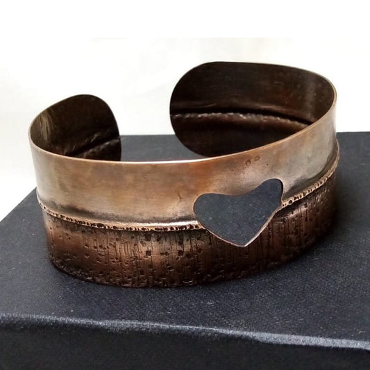 Bracelet forged fold formed oxidized