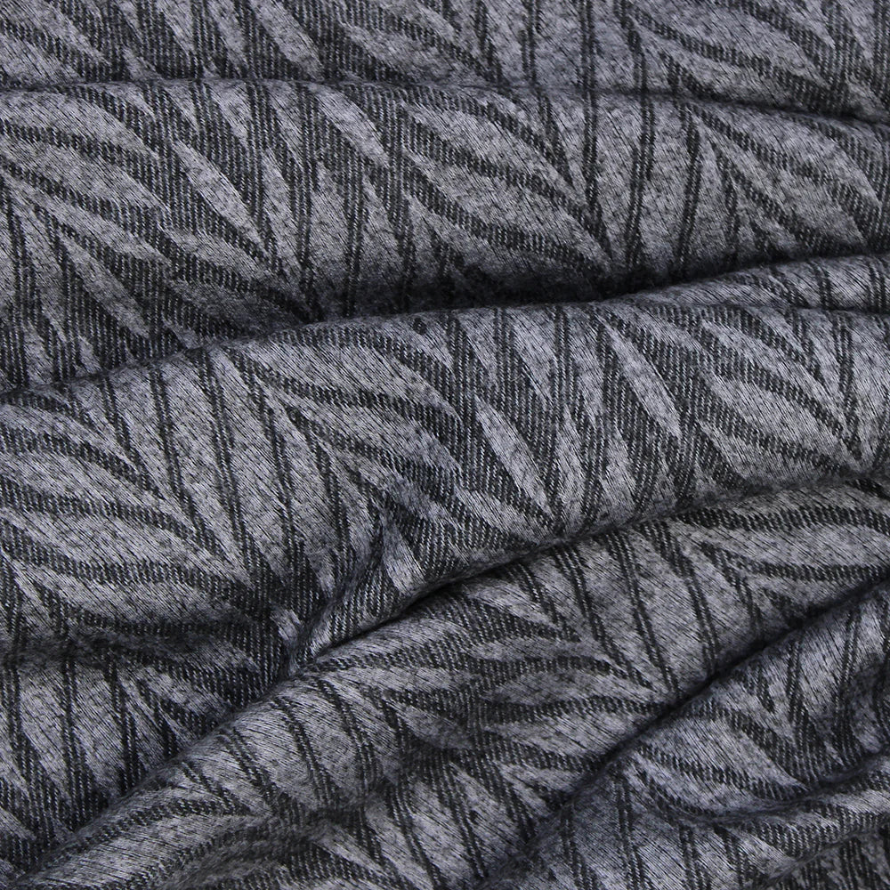 Palm Leaf Cashmere Hijab - Charcoal