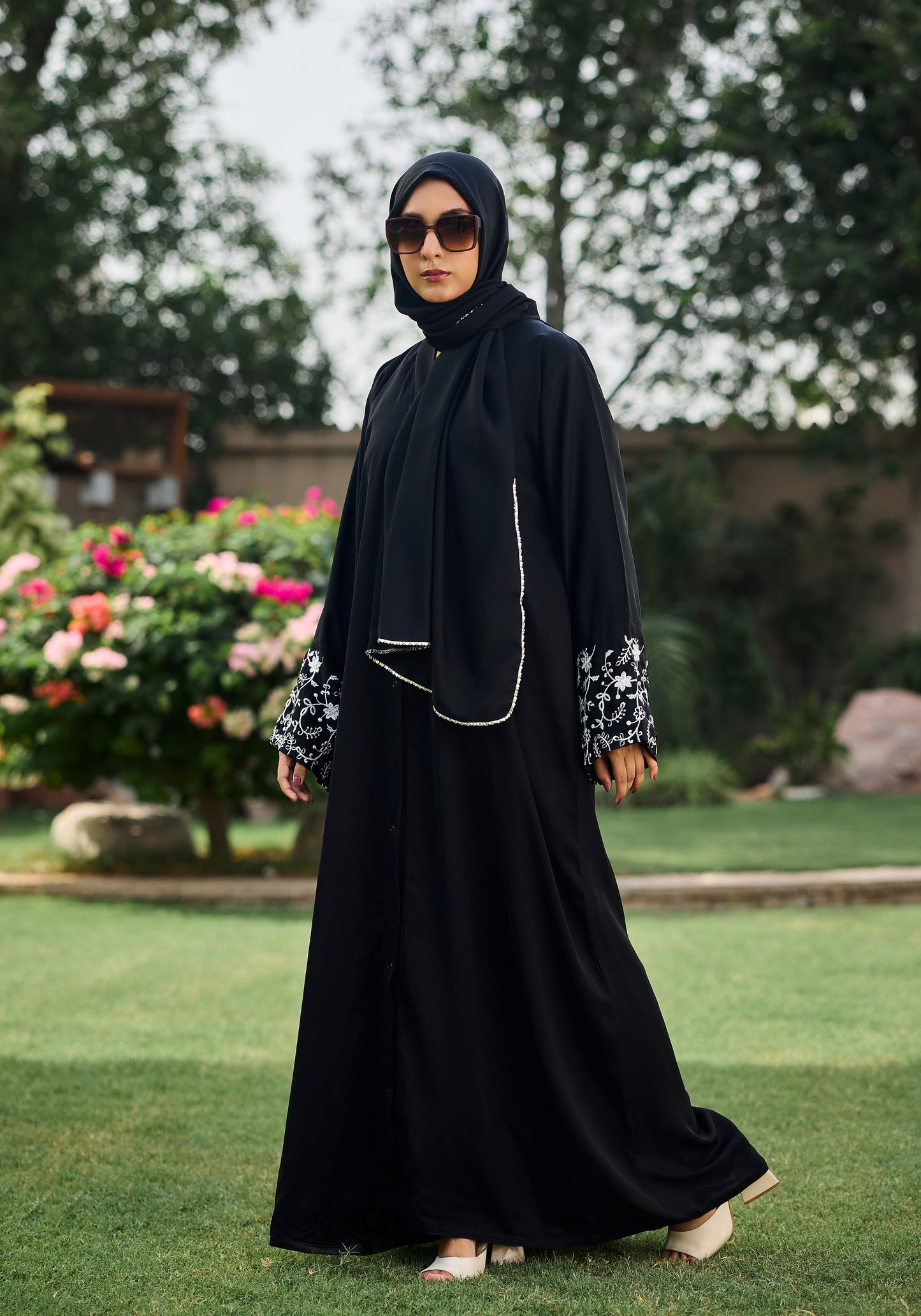 Black Sleeves Embroidery Abaya | The Classic Edits