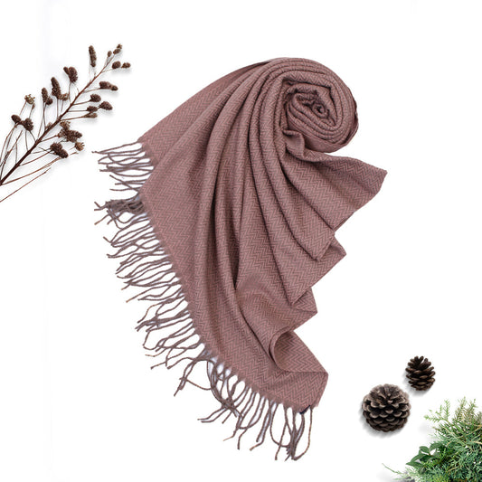 ZigZag Cashmere Hijab - Dusty Pink