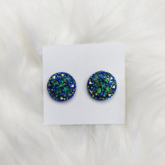 Crystal Blue Magnet Pins