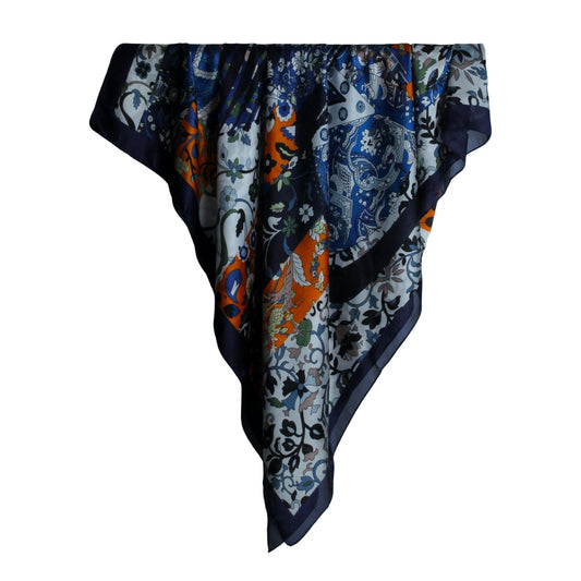Silk Branded-Navy Blue-Orange