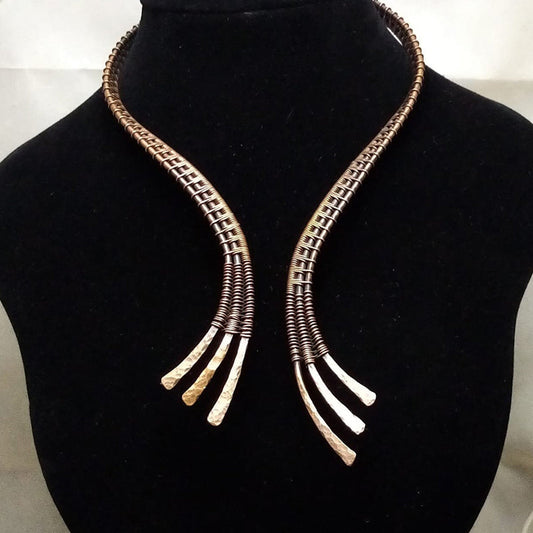Necklace Wire wrapped oxidized