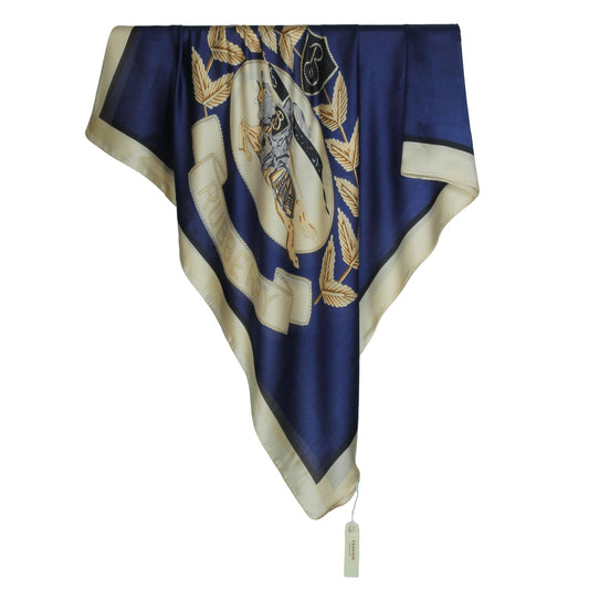 Silk Branded-Navy Blue-Fawn