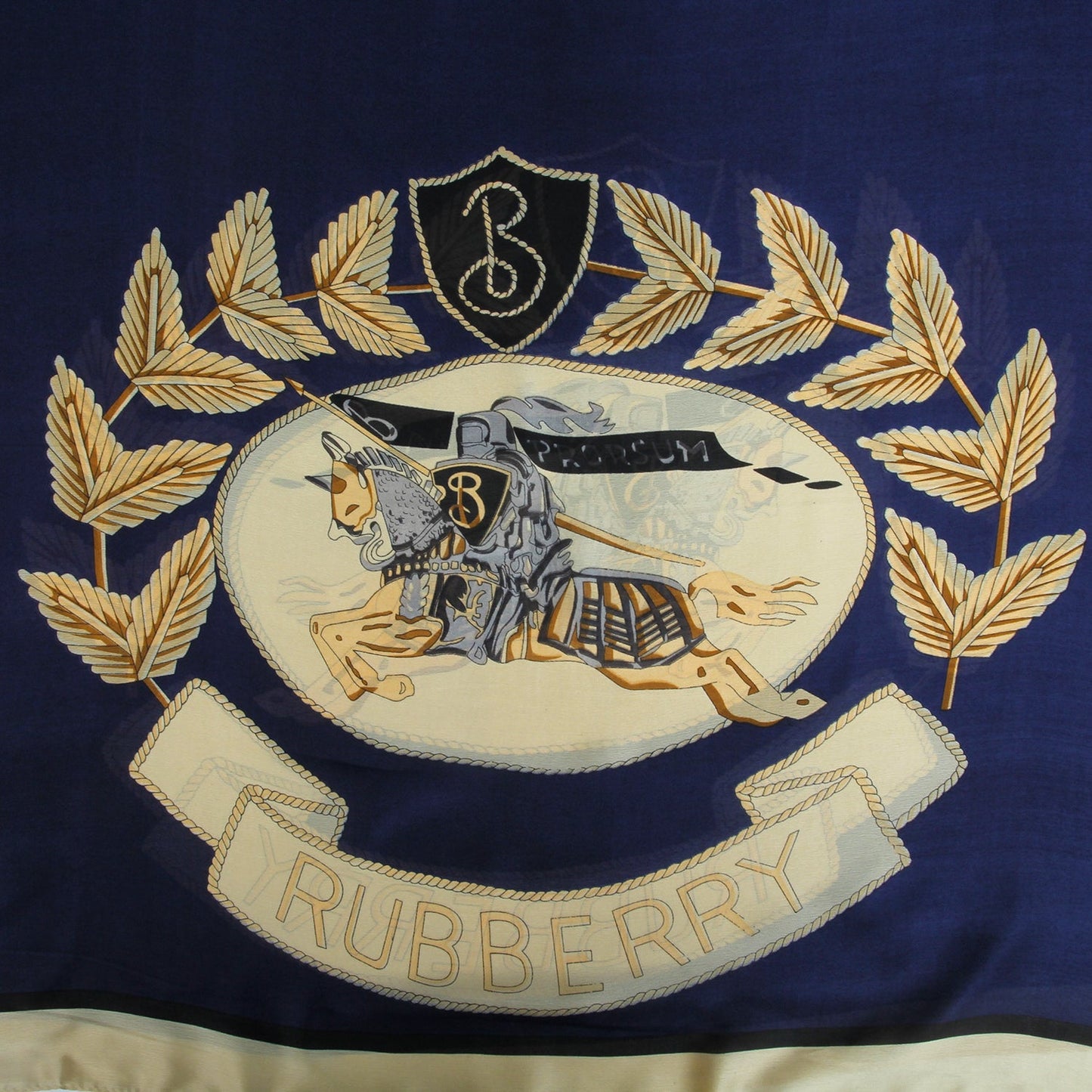 Silk Branded-Navy Blue-Fawn