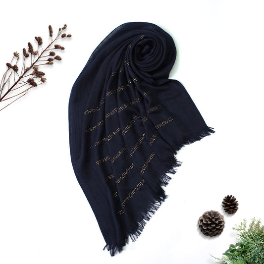 Turkish Stone Hijab - Navy Blue