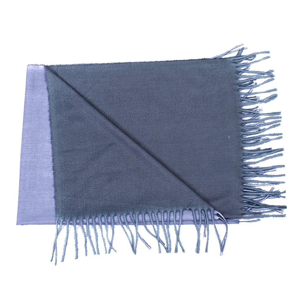 Dual Cashmere Hijab - Grey - Purple