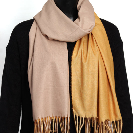 Dual Cashmere Hijab - Yellow - Fawn