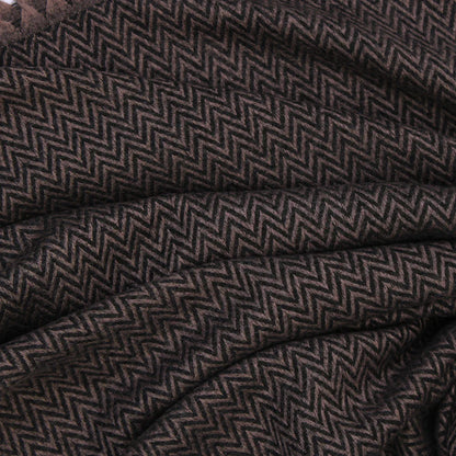 ZigZag Cashmere Hijab - Brown-Black