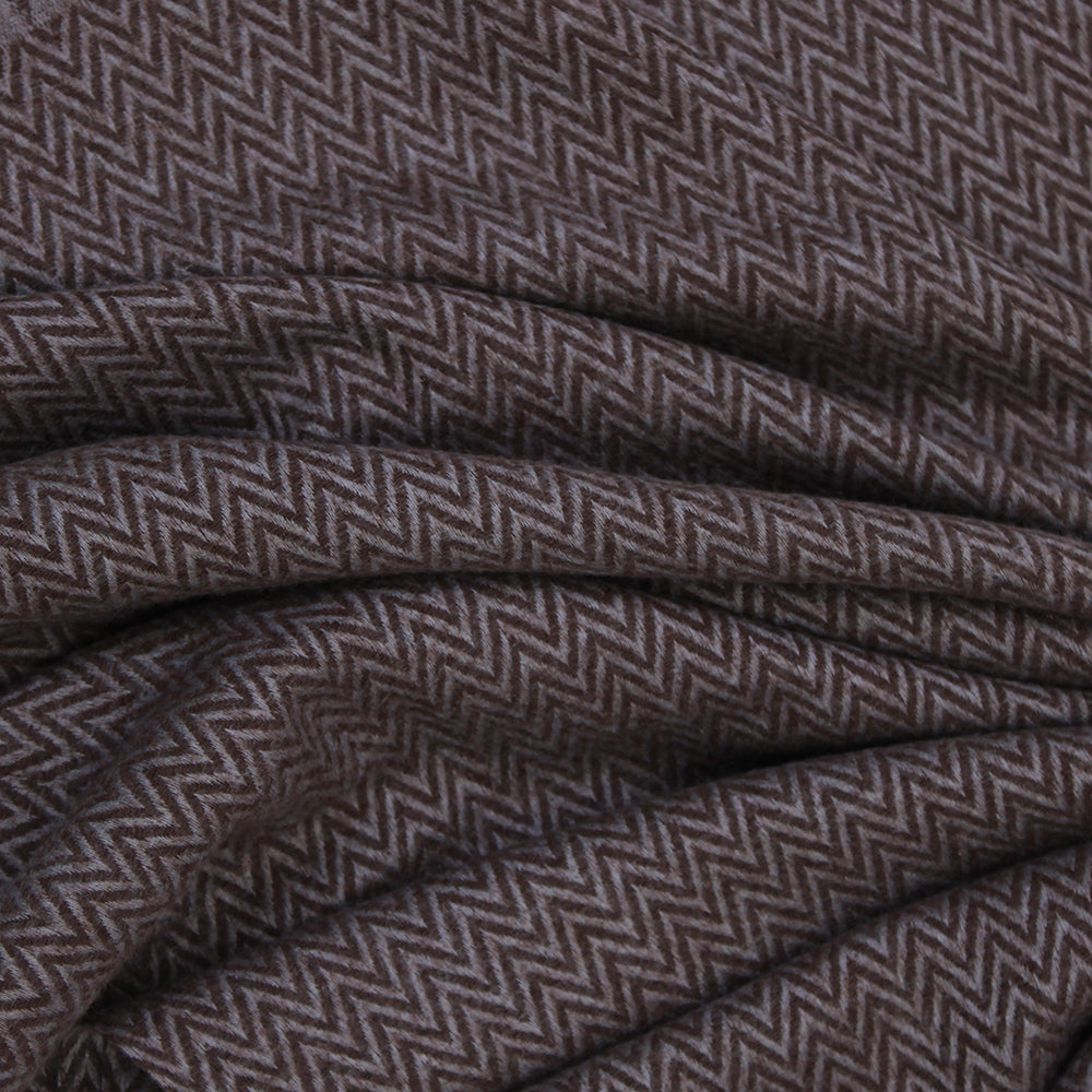 ZigZag Cashmere Hijab - Brown-Grey