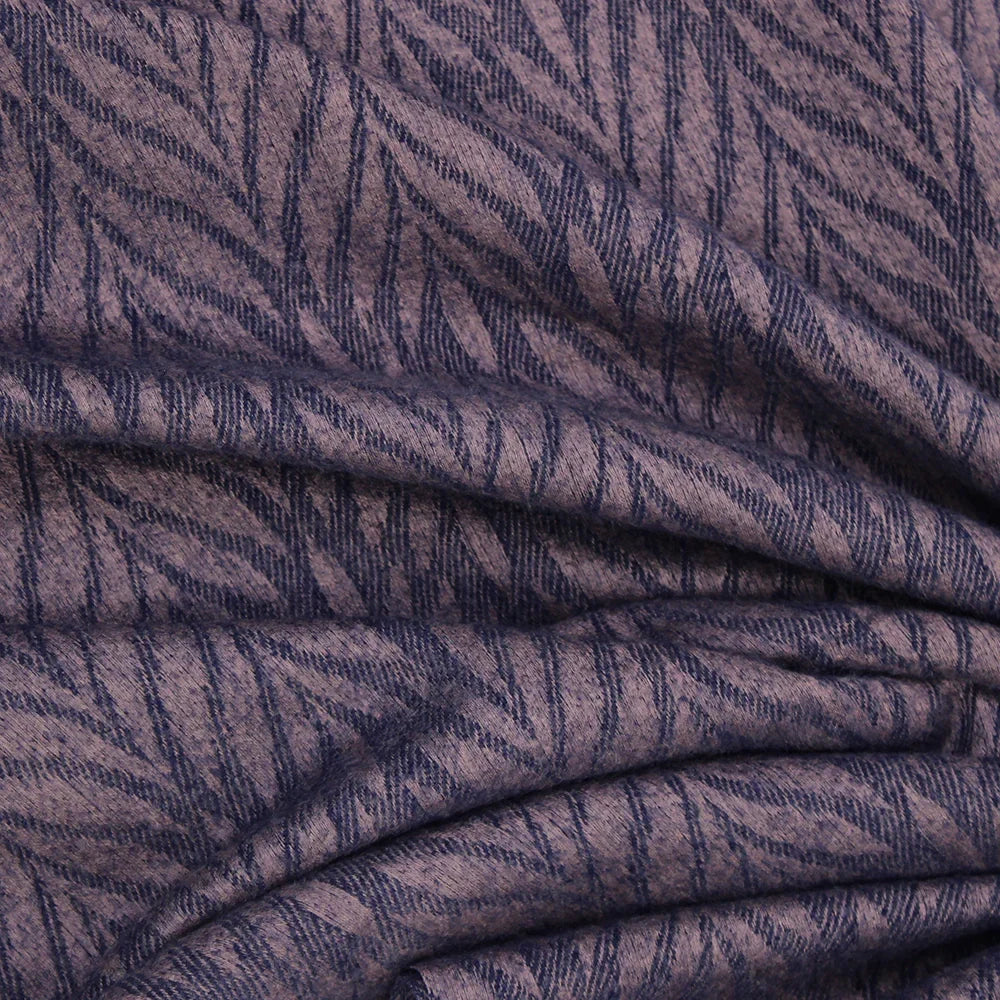 Palm Leaf Cashmere Hijab - Navy Blue