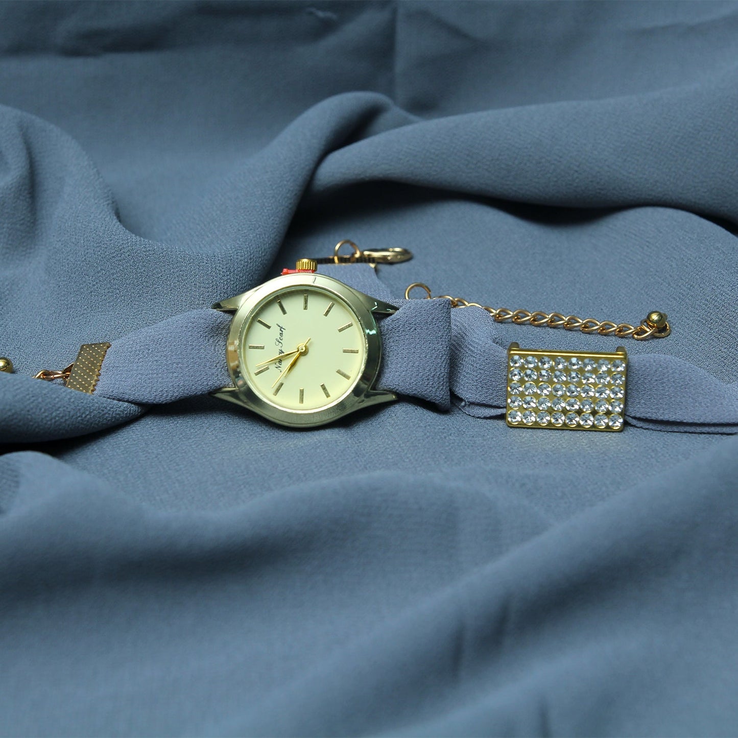 Hijab, Watch & Bracelet Matching Set - Charcoal