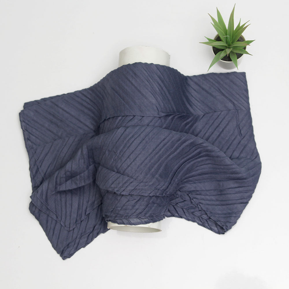 Crinkle Lawn Hijab - Navy Blue