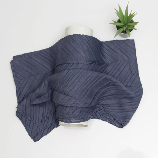 Crinkle Lawn Hijab - Navy Blue