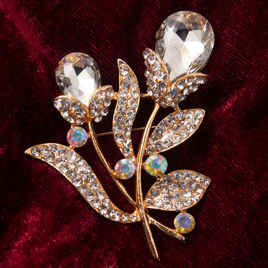 CLEAR DROP BROOCH