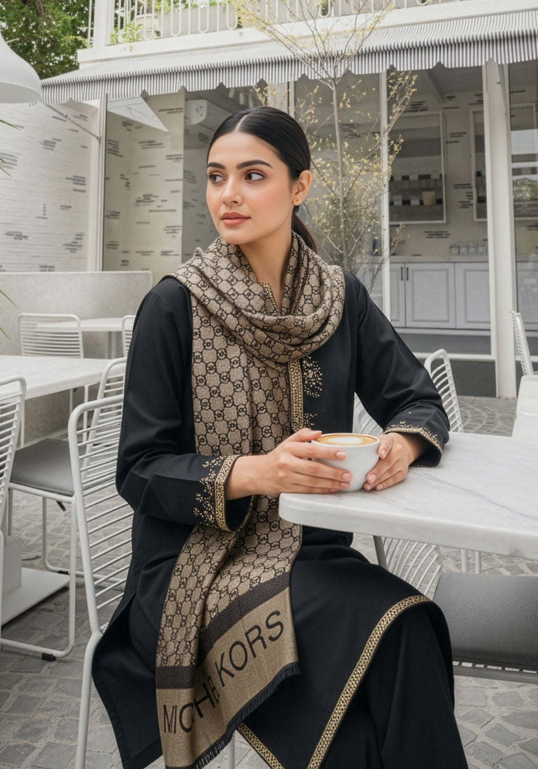 Michael Kors Pashmina Hijab  - Fawn