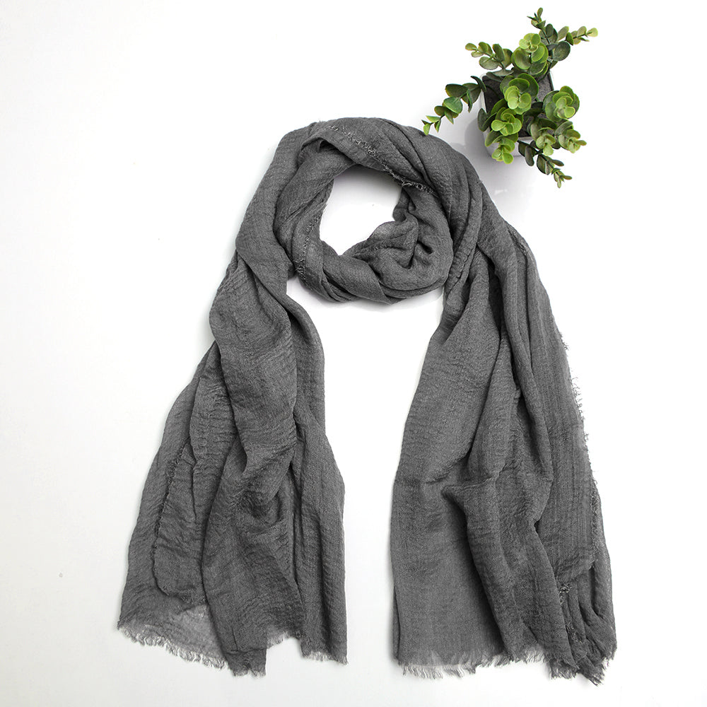 All Grey Crimps Hijab