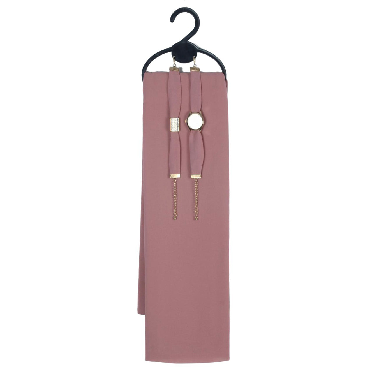 Hijab, Watch & Bracelet Matching Set - Tea Pink