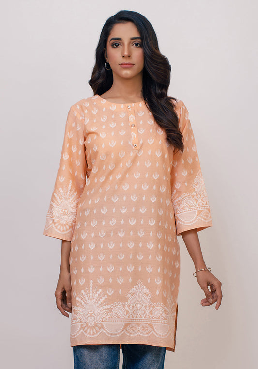 Arzoo Peach Lawn Kurti