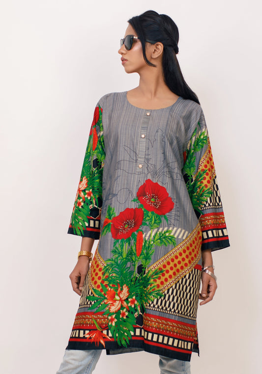Arzoo Grey Lawn Kurti