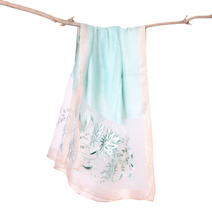 Organza Embroidery Aqua
