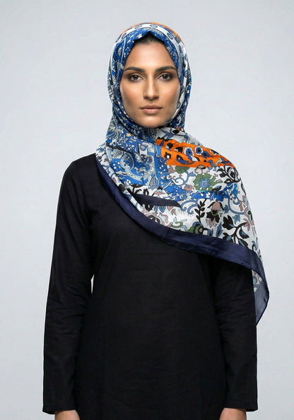 Silk Branded-Navy Blue-Orange