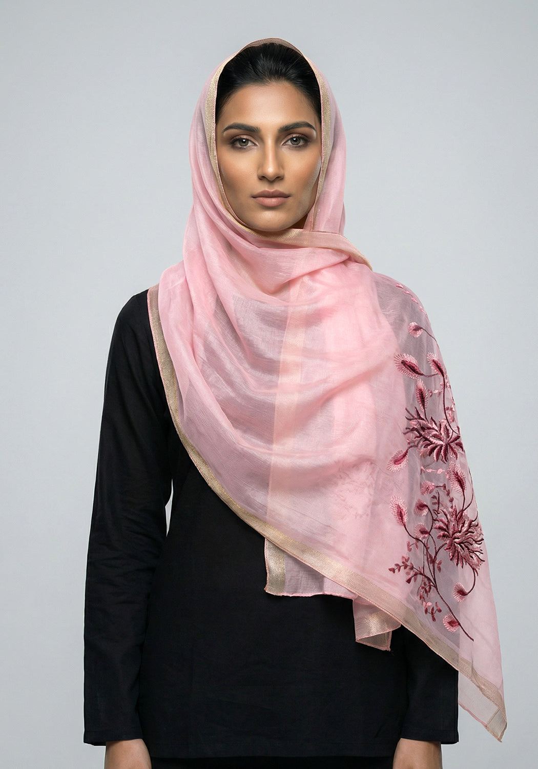 Organza Embroidery Dusty Pink