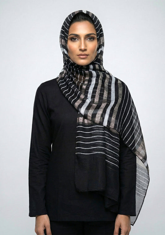 Organza Border Black