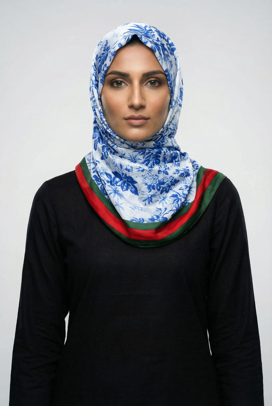 Silk Branded-White-Blue